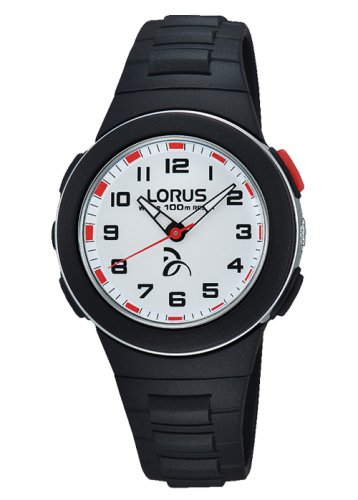 Lorus - Kids Black and Red Resin, Buckle Strap Watch