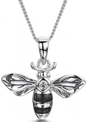 Jools - Cubic Zirconia Set, Sterling Silver - Bee Necklace gjn1028