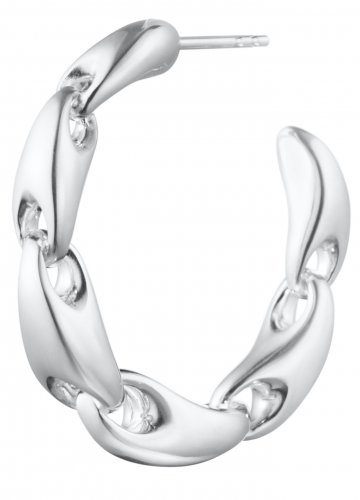 Georg Jensen - Reflect, Sterling Silver Large Chain Single Ear Hoop Right 20001513