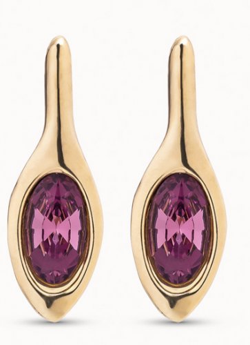 Uno de 50 - Crystal Set, Yellow Gold Plated - Earrings PEN0845IRIORO0U