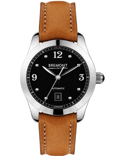 Bremont - Solo, Stainless Steel - Leather - Crystal/Glass Auto Watch, Size 32mm - 32-AJ-BK