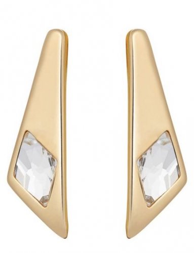 Uno de 50 - Crystal Set, Gold Plated - Folded Earring PEN0772TRAORO0U