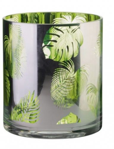 Guest and Philips - Tropical Leaves, Glass/Crystal - Hurricane Lamp, Size S ART30101 ART30101 ART30101