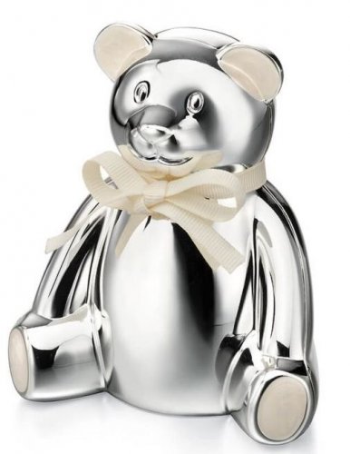 Gecko - Teddy Bear , Silver Plated Money Box Y413 Y413