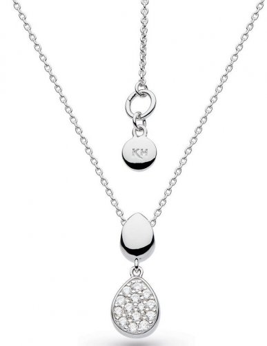 Kit Heath - Coast Pebble, Cubic Zirconia Set, Sterling Silver - Rhodium Plated - Necklace 90188cz