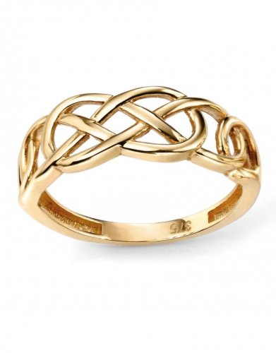 Gecko - 9ct Yellow Gold Celtic Pattern Ring, Size N