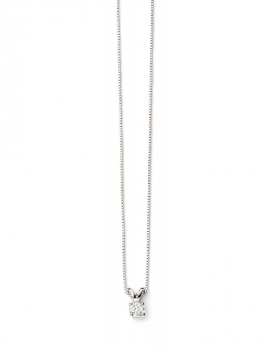 Gecko - 0.25 ct Diamond Set, 9ct White Gold Pendant, Size 52cm
