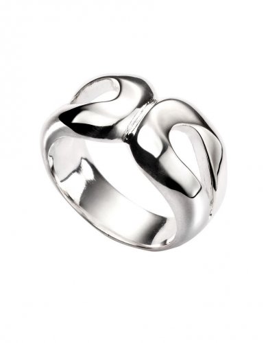 Gecko - Beginnings, Silver Double Organic Loop Ring, Size N