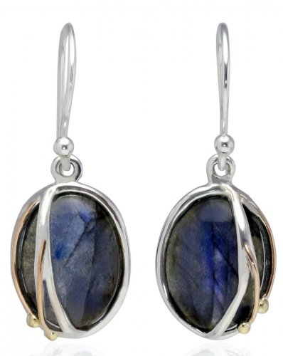 Banyan - Labradorite Set, Sterling Silver - Yellow Gold - Drop Earrings EA5109-04