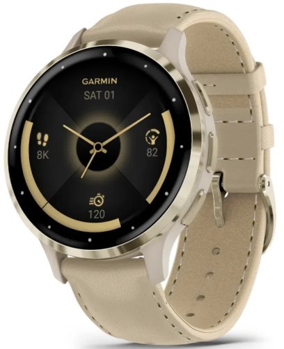 Garmin - Venu3S, Stainless Steel Smart Watch 010-02785-55
