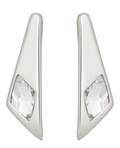 Uno de 50 - Crystal Set, Silver Plated - Folded Earring PEN0772TRAMTL0U
