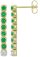 Guest and Philips - 9ct 0.10pts diamond, Emerald Set, Yellow Gold - White Gold - drop earrings 09eadg87433
