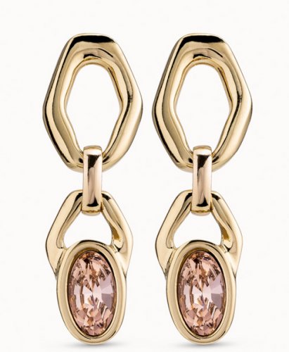 Uno de 50 - Crystal Set, Yellow Gold Plated - Earrings PEN0842RSAORO0U