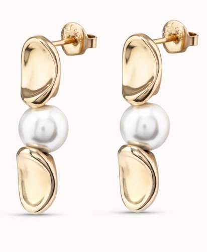 Uno de 50 - Grateful, Faux Pearl Set, Yellow Gold Plated - PENDIENTES LEGEND Earrings PEN0890ORO0000U