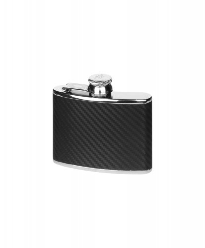 Harrison Brothers - Stainless Steel - - Carbon Effect Flask, Size 4oz