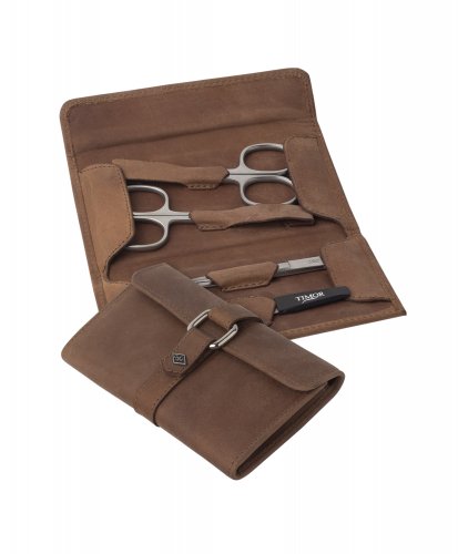 Harrison Brothers - Leather Manicure Set In Case