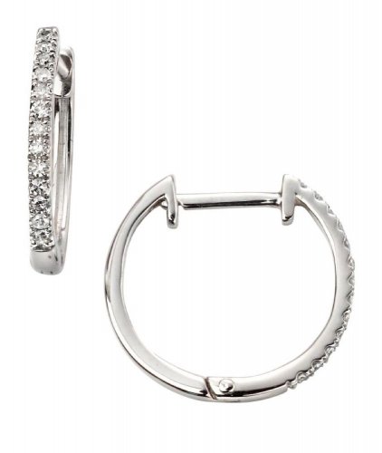 Gecko - Diamond Set, White Gold - Hoop earring GE2106