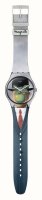 Swatch - Le Fils De L'Homme, Plastic/Silicone - Rene Magritte Quartz Watch, Size 41mm SUOZ350