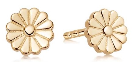 Daisy - Daisy Bloom, Yellow Gold Plated Stud Earrings ST01-GP