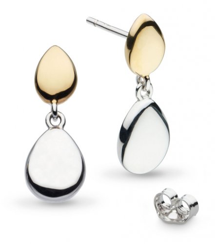 Kit Heath - Coast Pebble, Yellow Gold Plated Stud Drop Earrings 60186GRP 60186GRP 60186GRP 60186GRP