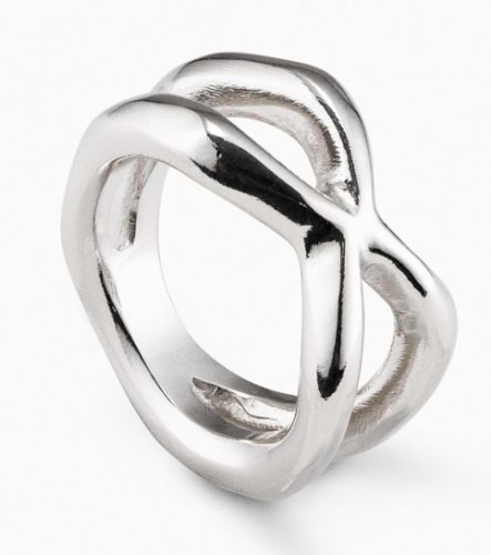 Uno de 50 - Crossed Spider Leg, Silver Plated Ring ANI0732MTL00018