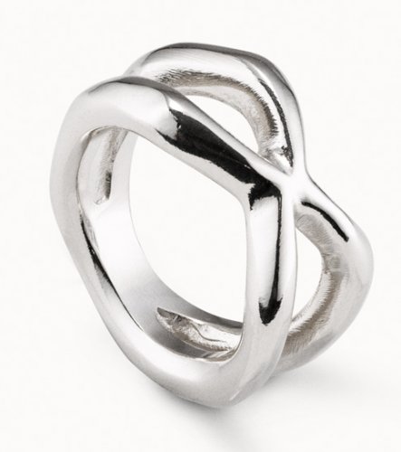 Uno de 50 - Crossed Spider Leg, Silver Plated Ring ANI0732MTL00018