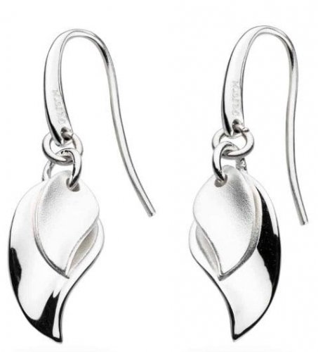 Kit Heath - Blossom, Rhodium Plated Enchanted Leaf Drop Earrings 60037SRP