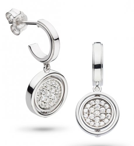 Kit Heath - Revival Eclipse, Cubic Zirconia Set, Sterling Silver - Hoop Stud Earrings 50409CZ