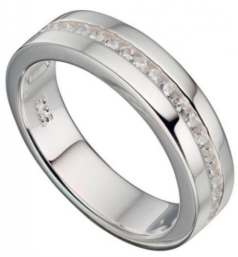 Gecko - Cubic Zirconia Set, Sterling Silver - BAND RING R714C