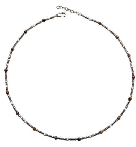 Unique - Tigers Eye Set, Stainless Steel - Necklace, Size 50cm LAK-181--50CM