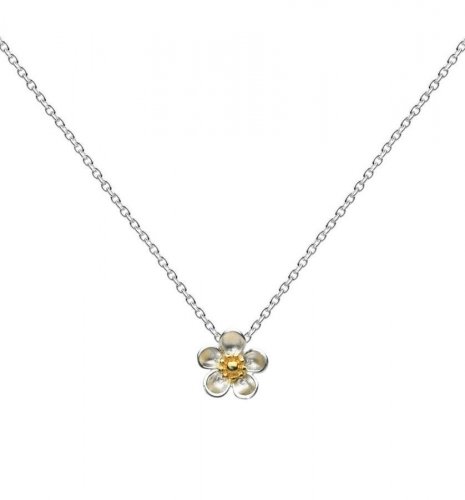 Kit Heath - Wood Rose, Sterling Silver and 18ct. Yellow Gold Plate Necklace, Size 18