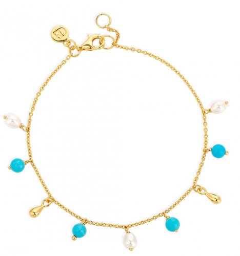 Claudia Bradby - Fringe, Pearl and Turquoise Set, Yellow Gold Plated - Bracelet CBBR0170GP