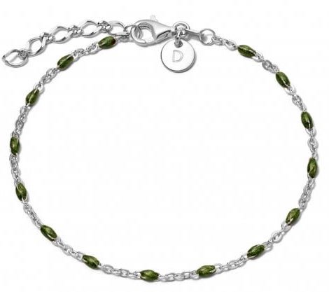 Daisy - Green Beaded Set, Sterling Silver - Bracelet