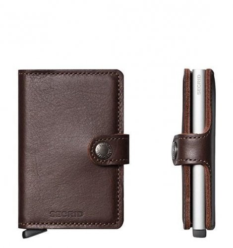 Secrid - Miniwallet, Aluminium Wallet M-Dark-Brown