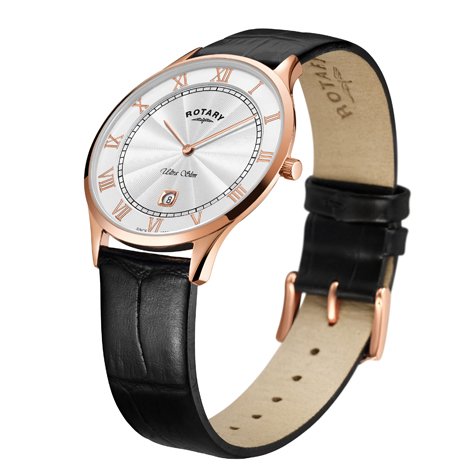 Rotary - Ultra Slim, Rose Gold Plated Quartz Watch - GS08304-01