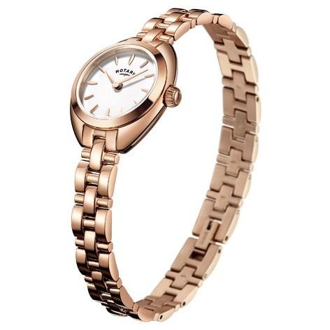Rotary - Petite Ladies Rose Gold Plate Cocktail Watch - LB05016-02