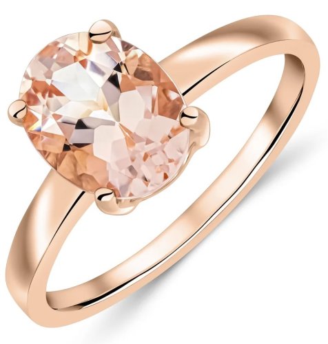 Guest and Philips - Morganite Set, Rose Gold - 9ct Single Stone Ring, Size 9x7mm 32-45-004