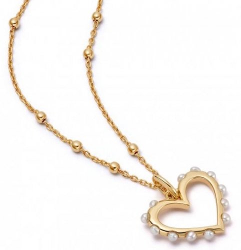 Daisy - Pearl Set, Yellow Gold Plated - HEART NECKLACE HTN01-GP