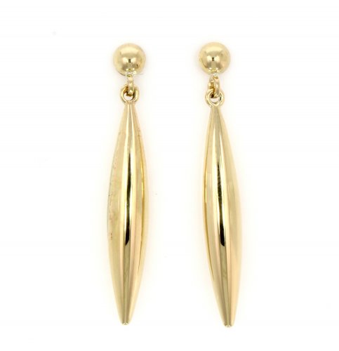 Guest and Philips - Yellow Gold 9ct Marquise Drop Earrings 10-02-122