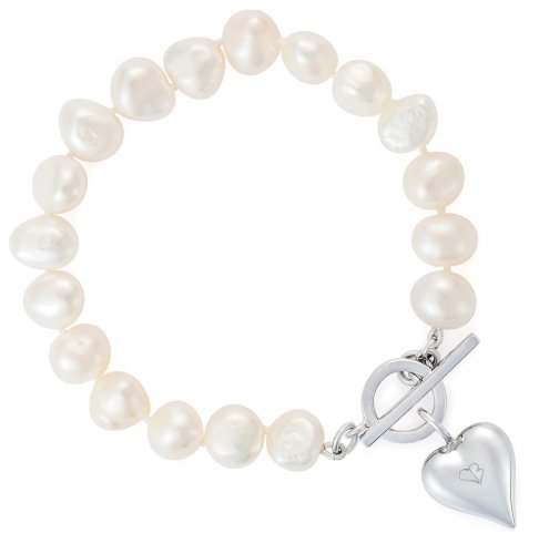 Claudia Bradby - Signature, Pearl Set, Sterling Silver Heart Bracelet