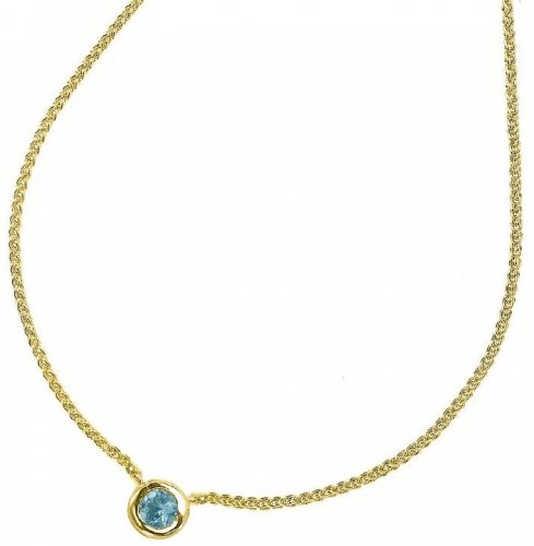 Dower and Hall - Dewdrop, Aqua Set, Yellow Gold Plated - Pendant, Size 18