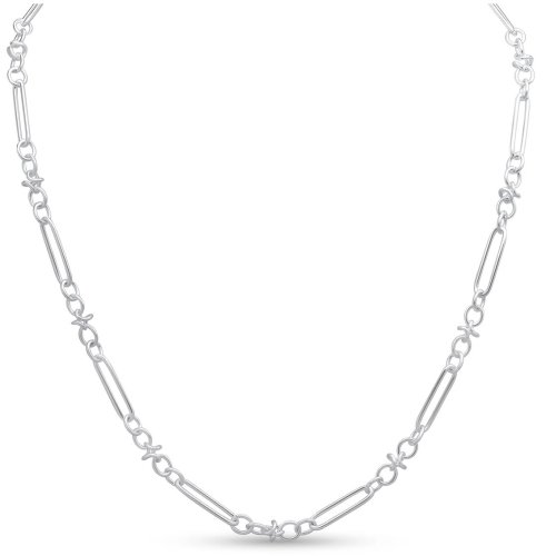 Guest and Philips - Sterling Silver - Oval Knot T Bar Necklace, Size 18