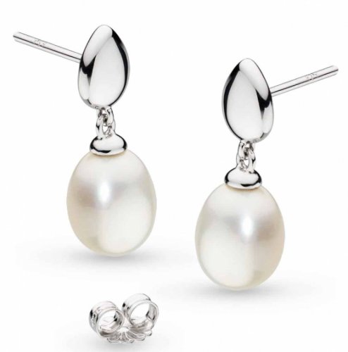 Kit Heath - COAST PEBBLE, Pearl Set, Sterling Silver - Rhodium Plated - STUD EARRINGS 50184FP