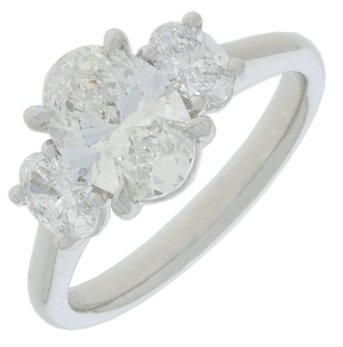 Guest and Philips - LAB GROWN 2CT F VVS2 3 STONE OVAL, Diamond Set, Platinum - RING PLRIDI96734