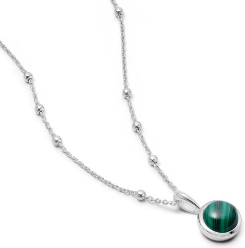 Daisy - Sterling Silver MALACHITE HEALING STONE NECKLACE HN2009-SLV