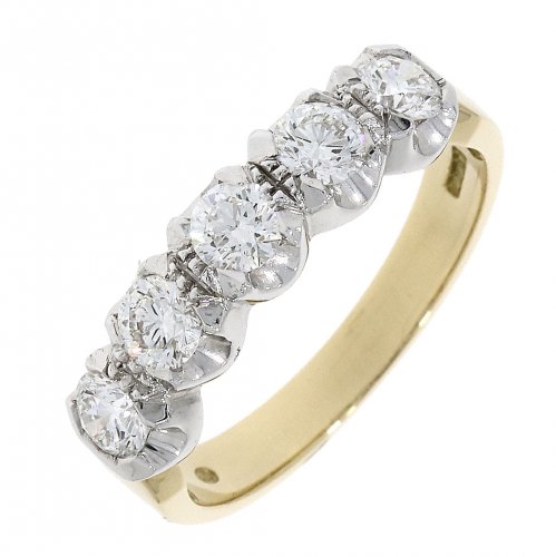 Guest and Philips - D 0.74ct Set, Yellow Gold - White Gold - 18ct 5st Loopy Et Ring 13250D2