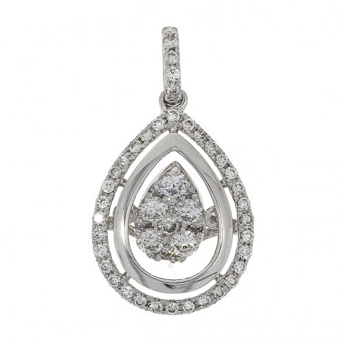 Guest and Philips - D 0.43ct Set, White Gold - 18ct Drop Pendant 16982G4