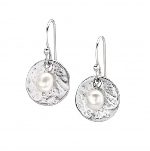 Dower and Hall - Nomad, Sterling Silver Disc Earrings PLE225-S-WP