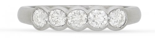 Guest and Philips - 18ct White, Yellow Gold and Diamond Half Eternity Ring Size N - 11190B21