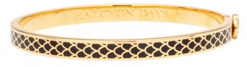 Halcyon Days - Salamander, Yellow Gold - Enamel - Hinged Bangle, Size 6mm HBSSA0206G